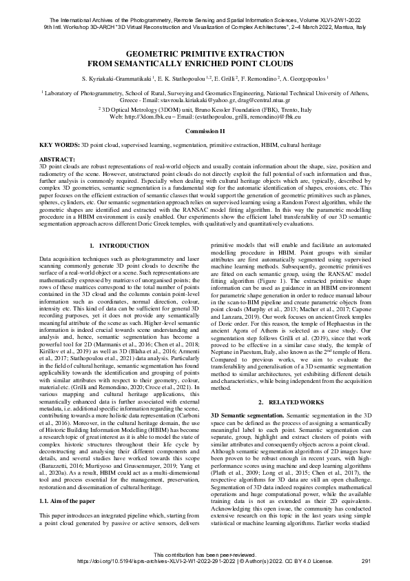 (PDF) Geometric Primitive Extraction from Semantically Enriched Point ...