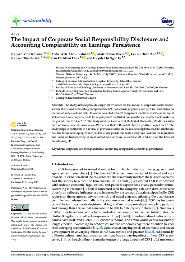 (PDF) The Impact of Corporate Social Responsibility Disclosure and ...