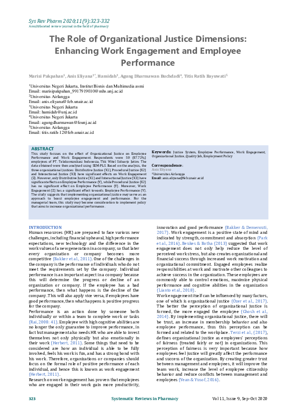 (PDF) The Role of Organizational Justice Dimensions: Enhancing Work ...