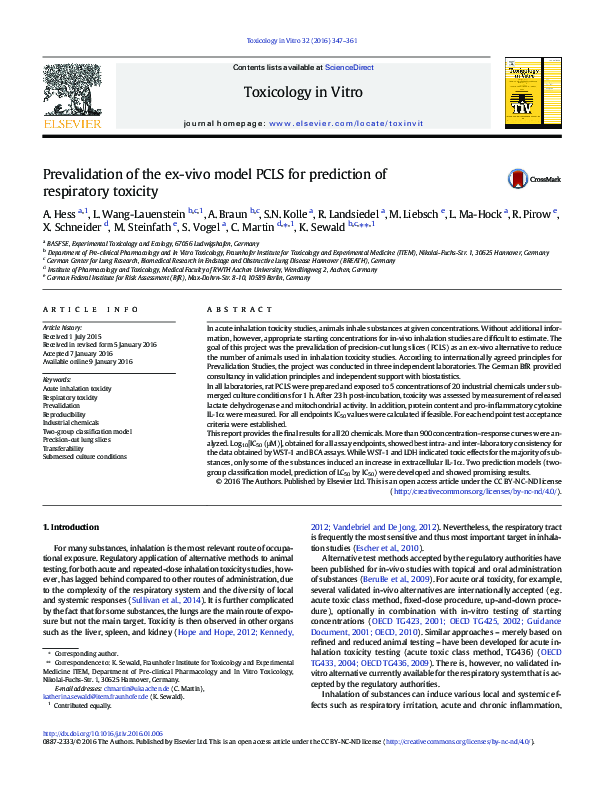 (PDF) Prevalidation of the ex-vivo model PCLS for prediction of ...