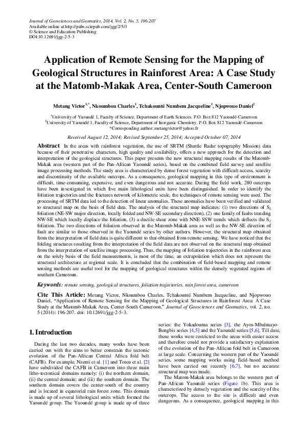 (PDF) Application of Remote Sensing for the Mapping of Geological ...