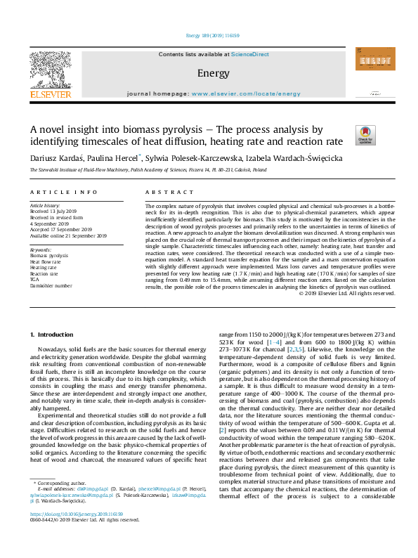 (PDF) A novel insight into biomass pyrolysis – The process analysis by ...