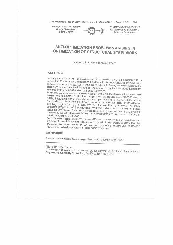 (PDF) Anti-Optimization Problems Arising in Optimization of Structural ...