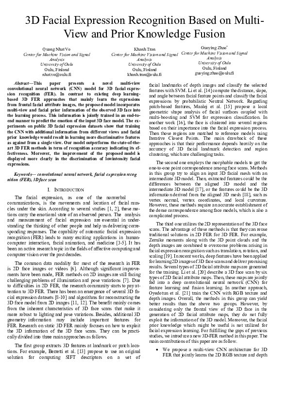 (PDF) 3D Facial Expression Recognition Based on Multi-View and Prior ...