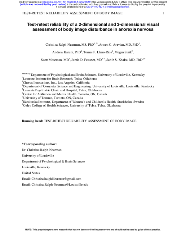 (PDF) Test-retest reliability of a 2-dimensional and 3-dimensional ...