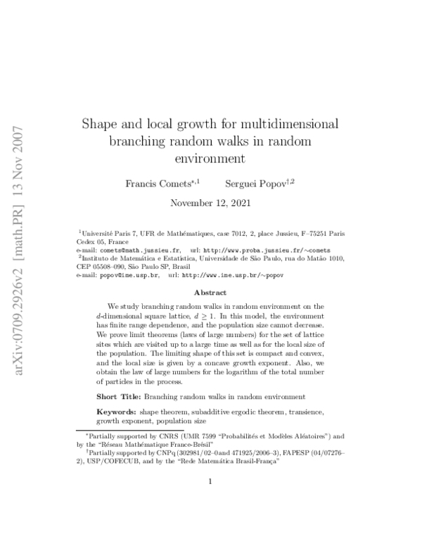 (PDF) Shape and local growth for multidimensional branching random ...
