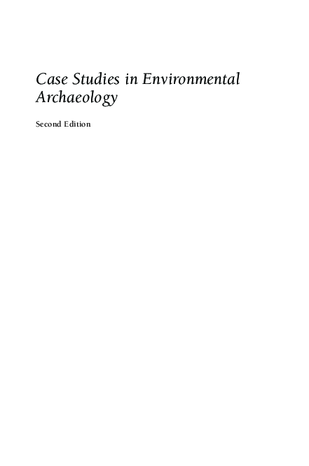(PDF) Case Studies in Environmental Archaeology