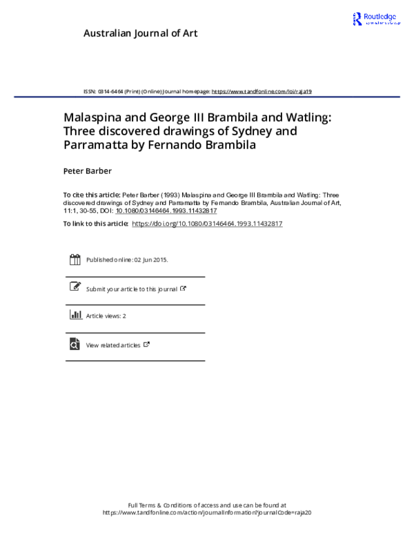 (PDF) Malaspina and George III Brambila and Watling three rediscovered ...