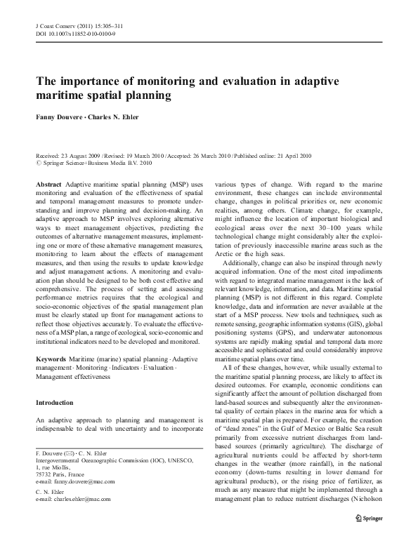 (PDF) The importance of monitoring and evaluation in adaptive maritime ...