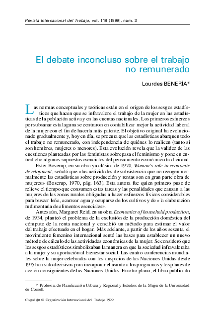 (PDF) El debate inconcluso sobre el trabajo no remunerado