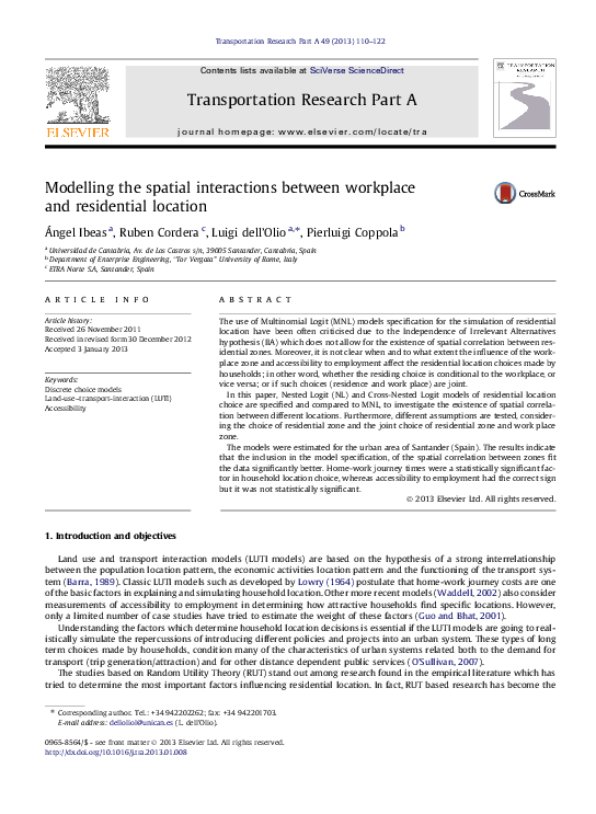 (PDF) Modelling the spatial interactions between workplace and ...