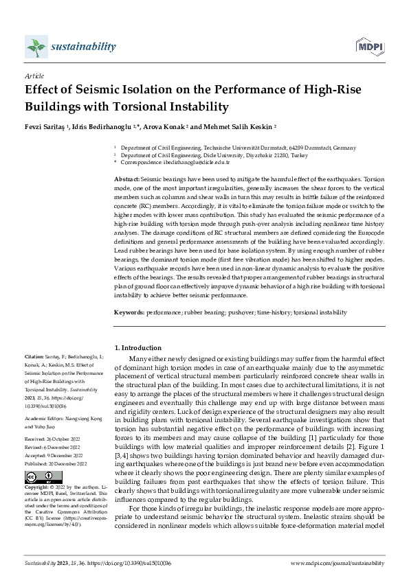 (PDF) Effect of Seismic Isolation on the Performance of High-Rise ...