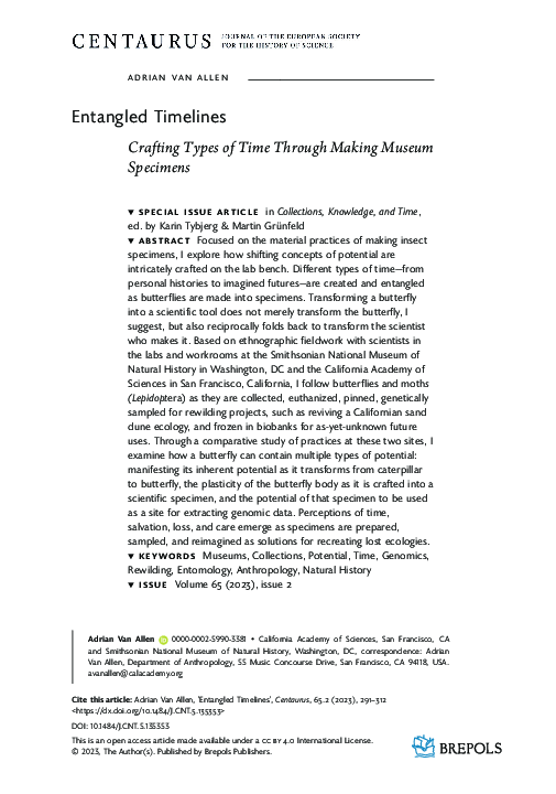 (PDF) Entangled Timelines. Crafting Types of Time Through Making Museum ...