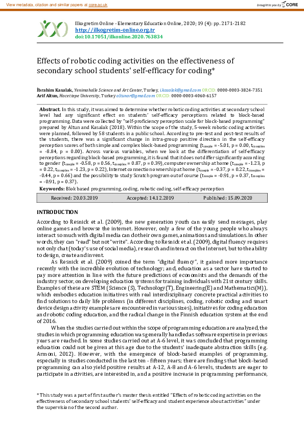 (PDF) Effects of robotic coding activities on the effectiveness of ...