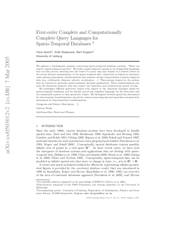 (PDF) First-order Complete and Computationally Complete Query Languages ...
