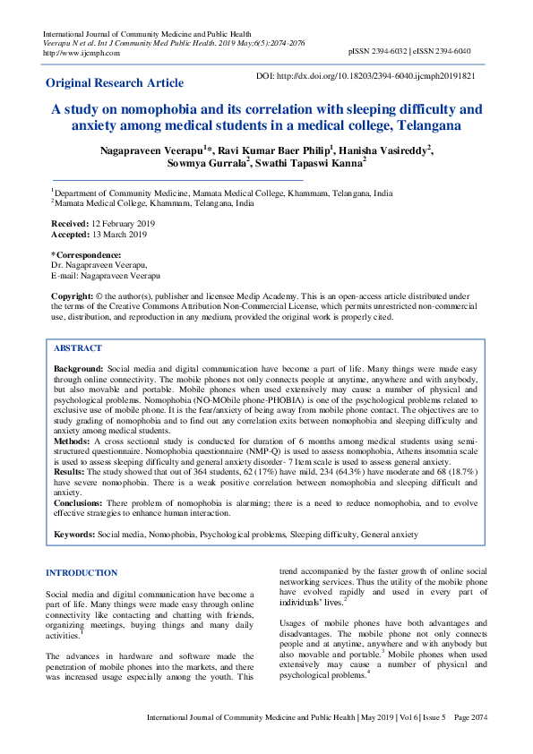 Curated visual reference: Visual Reference: Pdf A Study On Nomophobia And Its Correlation With Sleeping