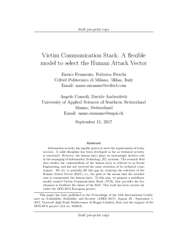 (PDF) Victim Communication Stack (VCS)