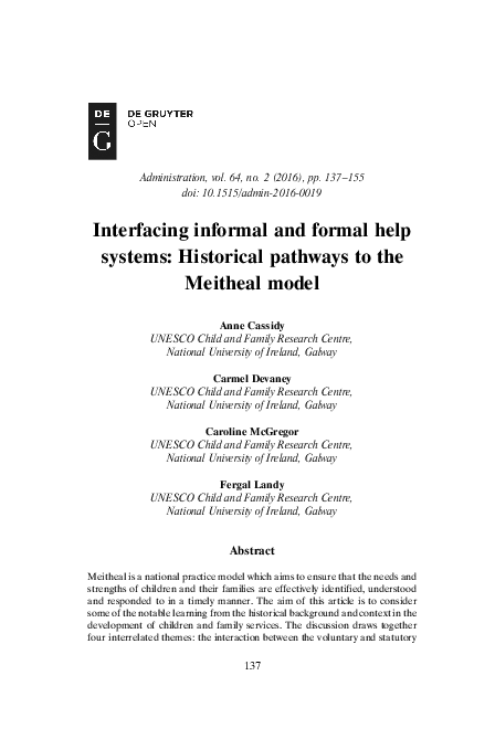 (PDF) Interfacing informal and formal help systems: Historical pathways ...