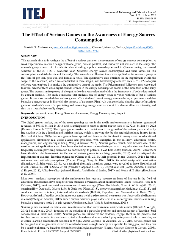 (PDF) The effect of serious games on the awareness of energy sources ...