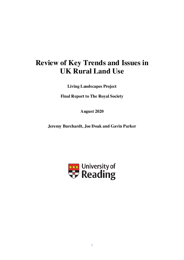 (PDF) Review of key trends and issues in UK rural land use