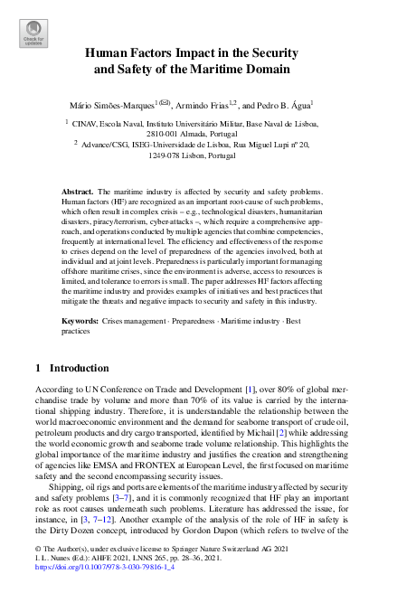 (PDF) Human Factors Impact in the Security and Safety of the Maritime ...