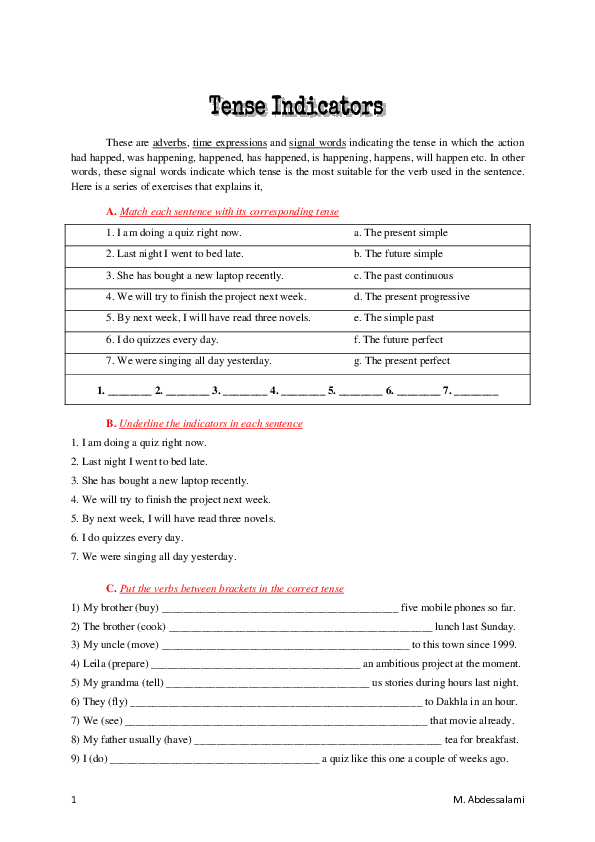 (PDF) Tense indicators