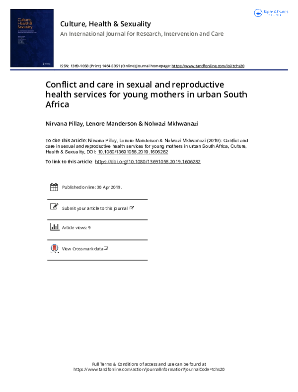 (PDF) Conflict and care in sexual and reproductive health services for ...