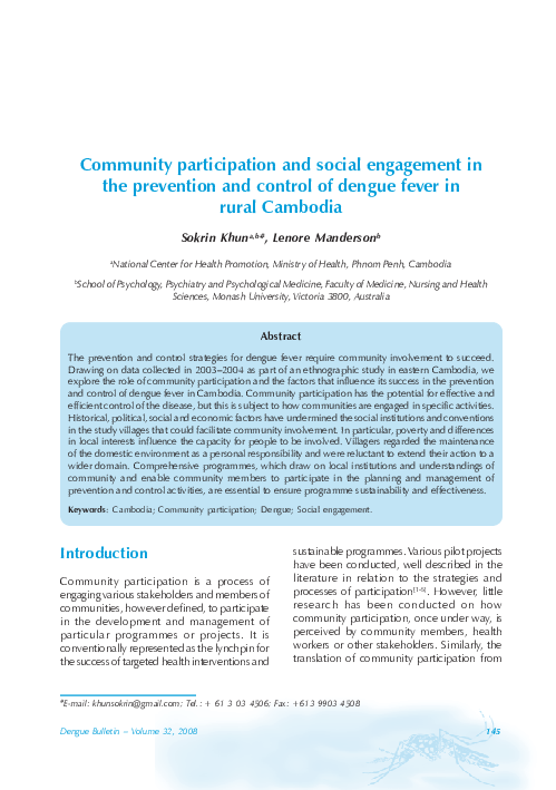(PDF) Community participation and social engagement in the prevention ...