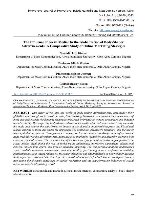 (PDF) The Influence of Social Media On the Globalization of Body-Shaper ...
