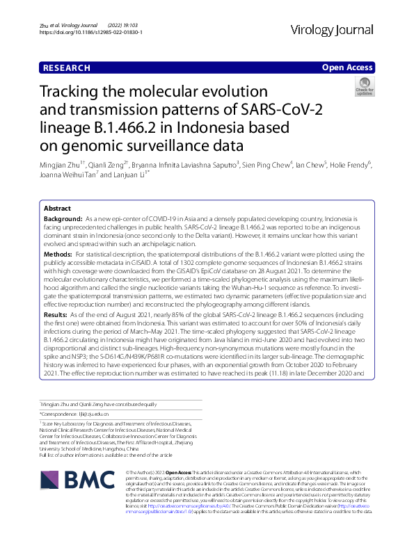 (PDF) Tracking the molecular evolution and transmission patterns of ...