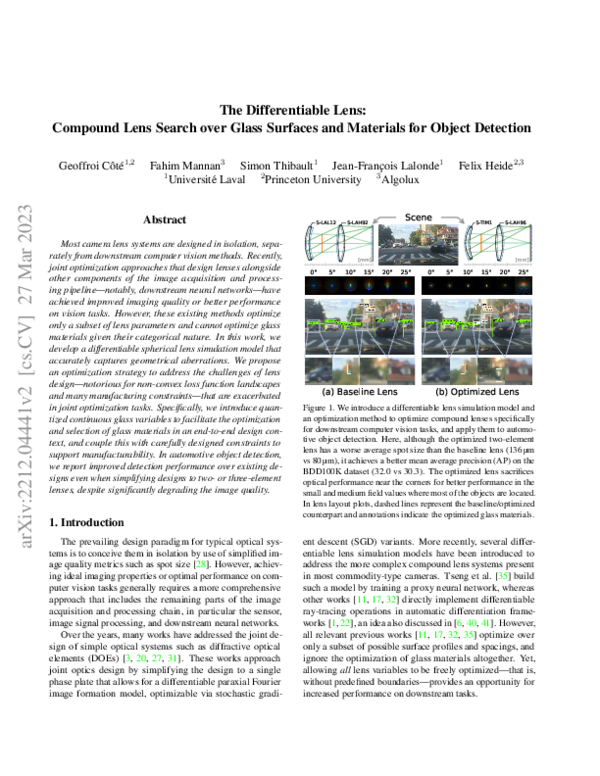 (PDF) The Differentiable Lens: Compound Lens Search over Glass Surfaces ...