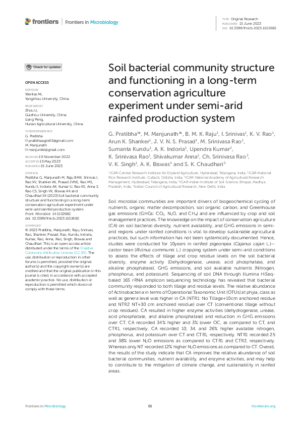 (PDF) Soil bacterial community structure and functioning in a long-term ...