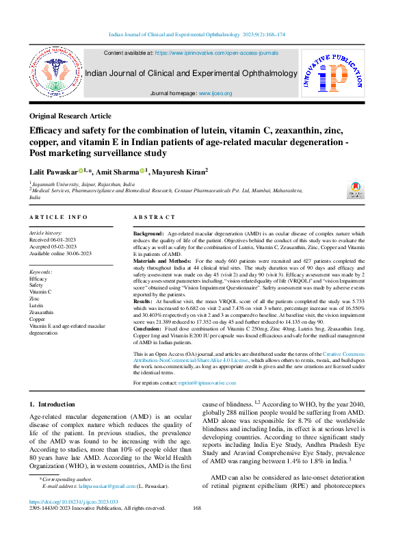 (PDF) Efficacy and safety for the combination of lutein, vitamin C ...