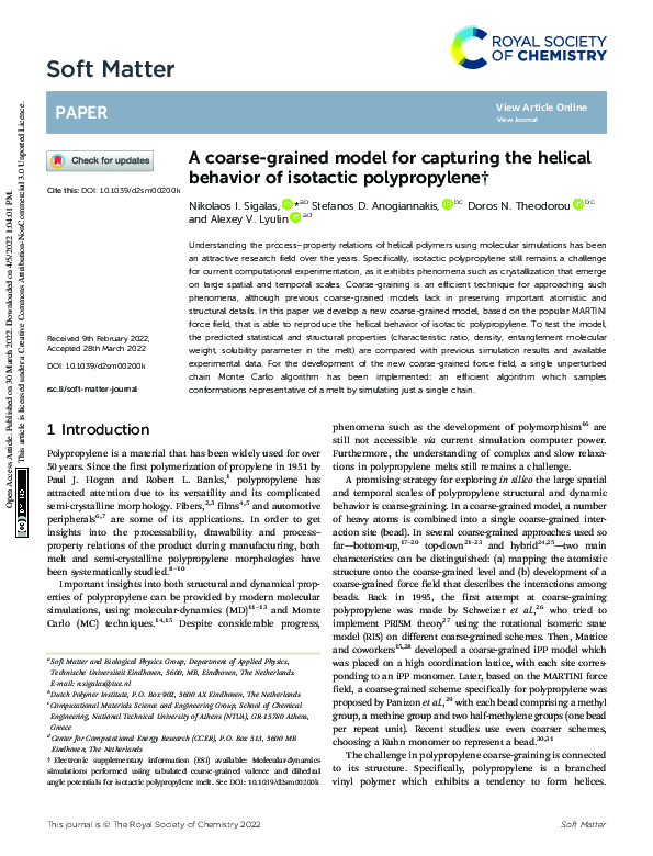 (PDF) A Coarse-Grained Model for Capturing the Helical Behavior of ...