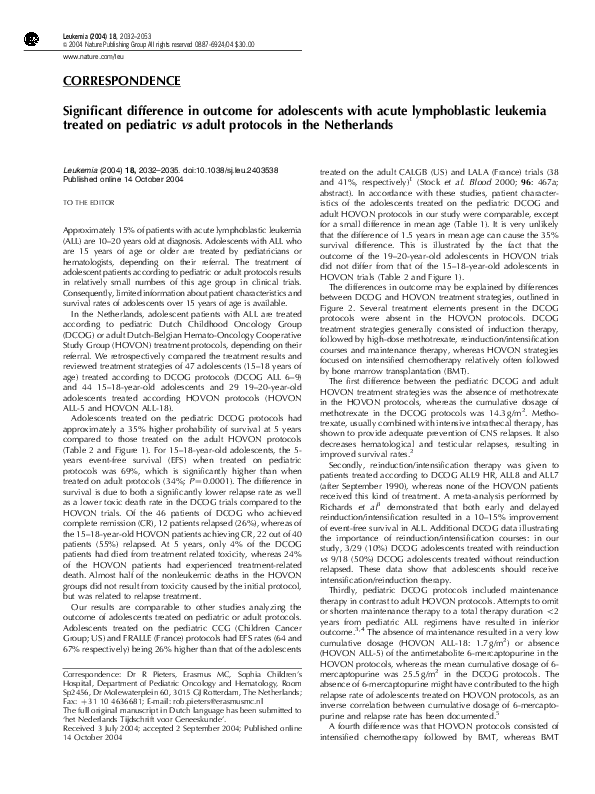 (PDF) Significant difference in outcome for adolescents with acute ...