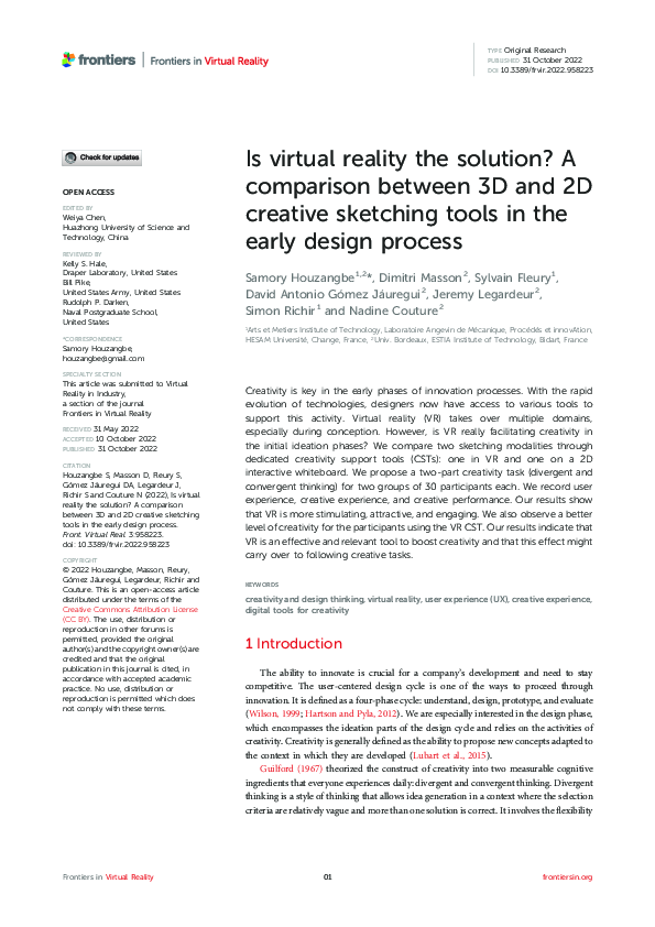 (PDF) Is virtual reality the solution? A comparison between 3D and 2D ...