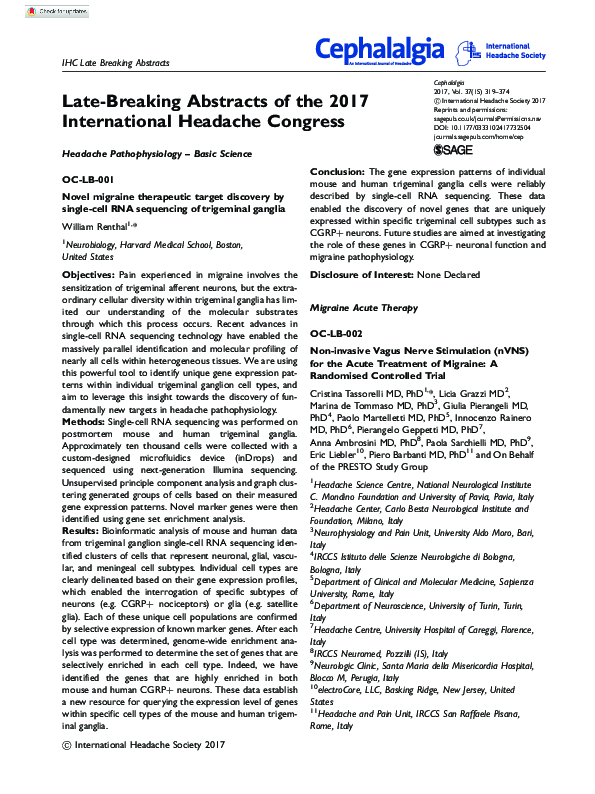 (PDF) Late-Breaking Abstracts of the 2017 International Headache Congress