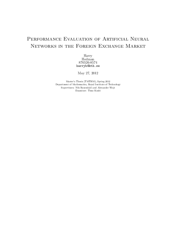 (PDF) Performance Evaluation of Artificial Neural Networks in the ...