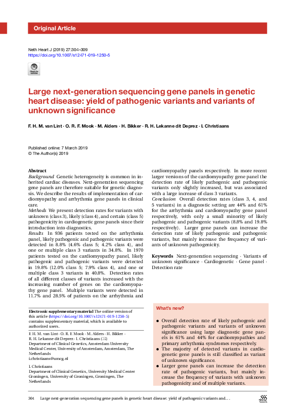 (PDF) Large next-generation sequencing gene panels in genetic heart ...