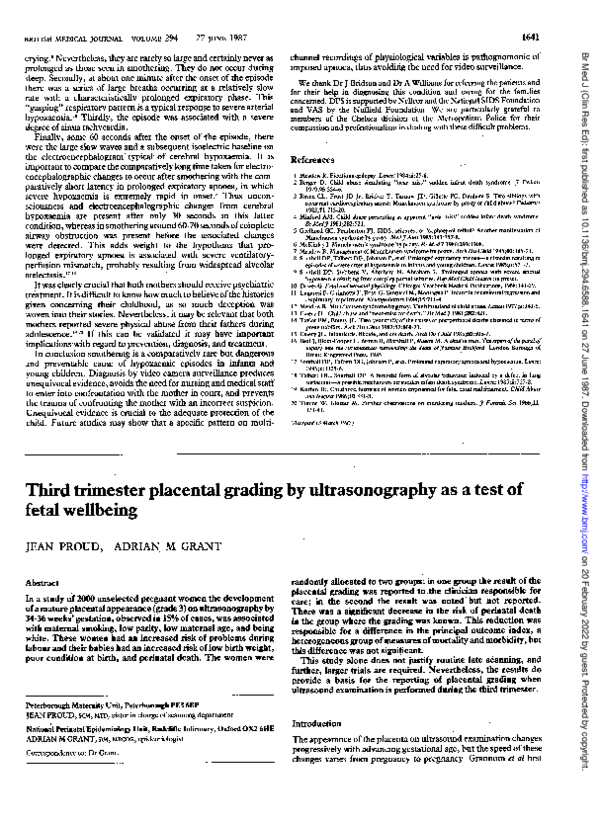 (PDF) Third trimester placental grading by ultrasonography as a test of ...