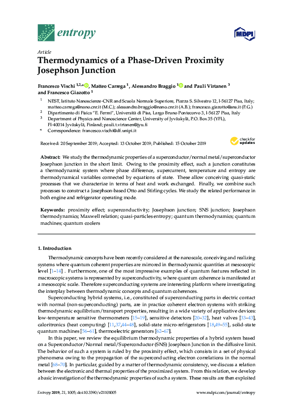 (PDF) Thermodynamics of a Phase-Driven Proximity Josephson Junction