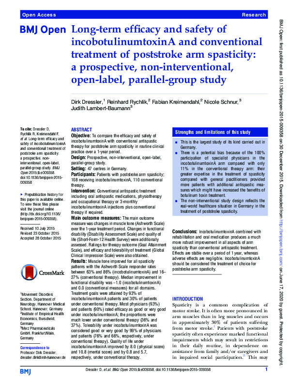 (PDF) Long-term efficacy and safety of incobotulinumtoxinA and ...