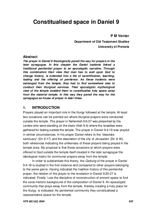 (PDF) Constitualised space in Daniel 9