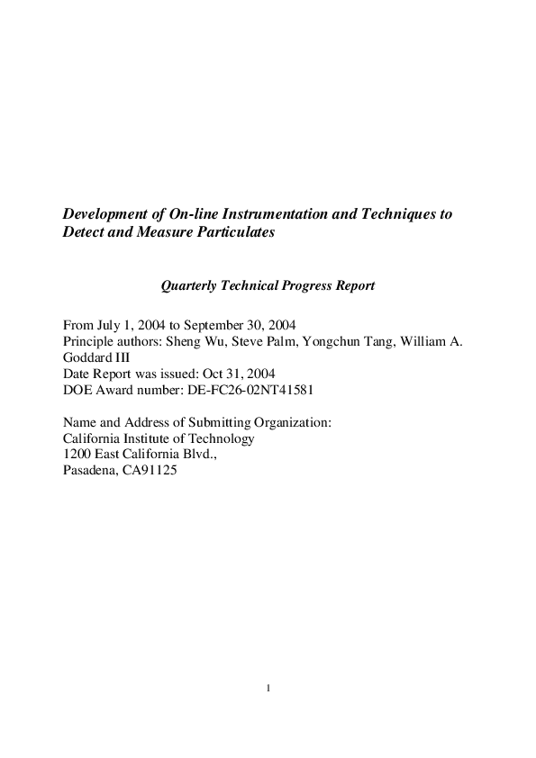 (PDF) Development of On-Line Instrumentation and Techniques to Detect ...