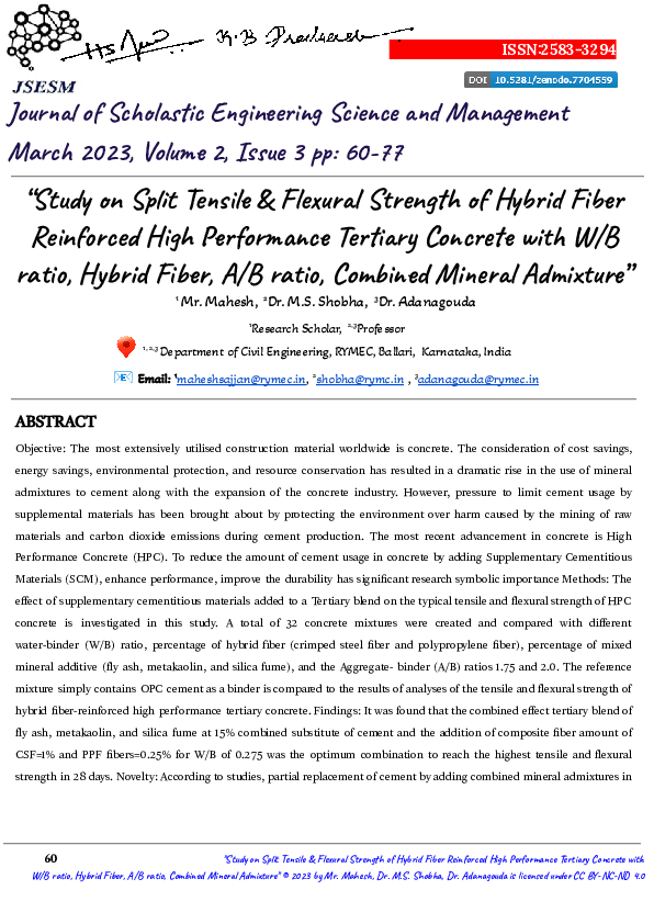 (PDF) Study on Split Tensile & Flexural Strength of Hybrid Fiber ...