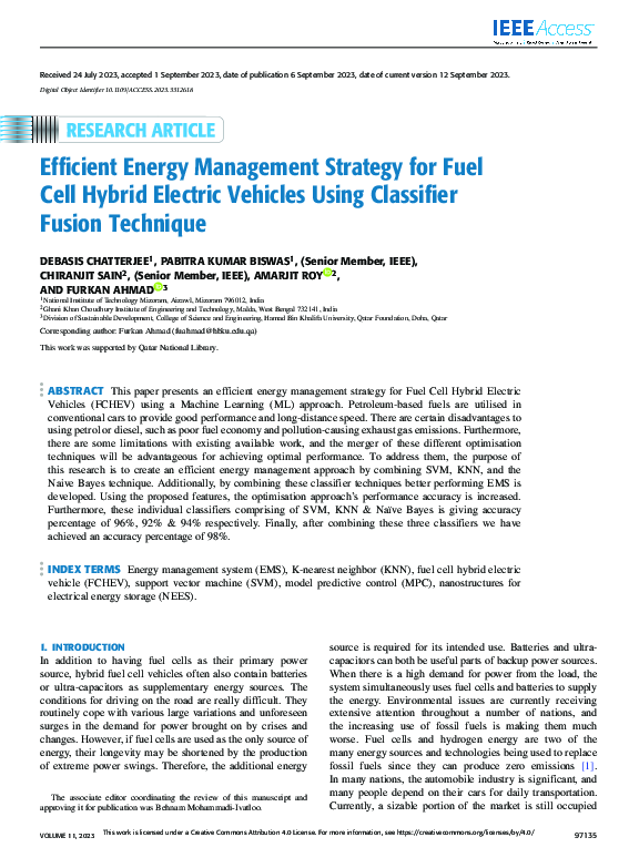 (PDF) Efficient Energy Management Strategy for Fuel Cell Hybrid ...