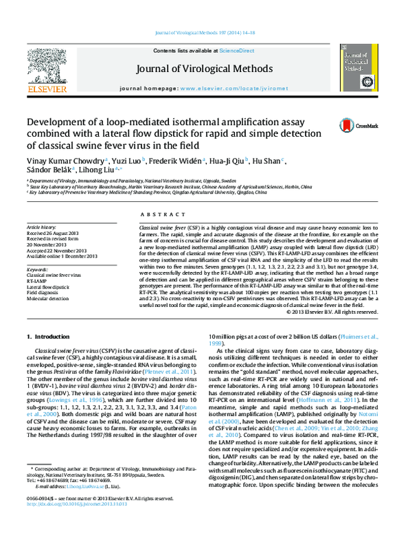 (PDF) Development of the loop mediated isothermal amplification (LAMP ...