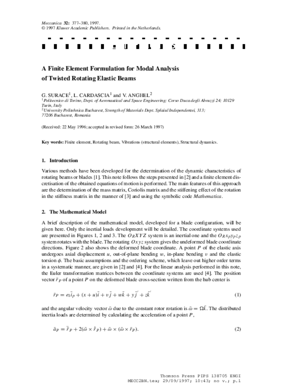 (PDF) A Finite Element Formulation for Modal Analysis of Twisted ...