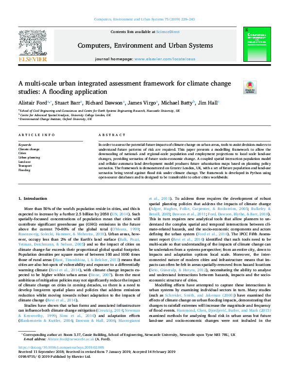(PDF) A multi-scale urban integrated assessment framework for climate ...