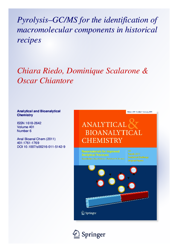 (PDF) Pyrolysis–GC/MS for the identification of macromolecular ...